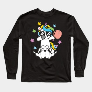 Unicorn Playing Bowling Long Sleeve T-Shirt